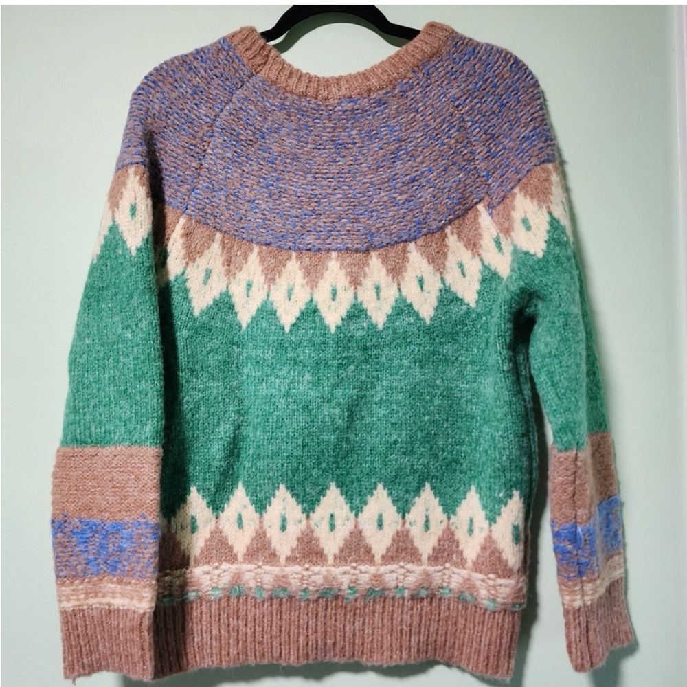 Macaron Multicolor Geometric Patterned Sweater NEW - Picture 2 of 3